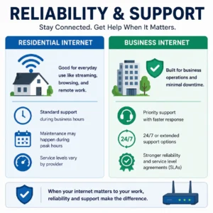 Residential vs Business Internet: Reliability and Support